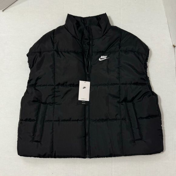 Nike NWT Sz M Black Sportswear Women's Classic Puffer Therma-FIT Loose Vest - Picture 12 of 15